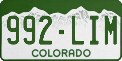 CO license plate 992LIM