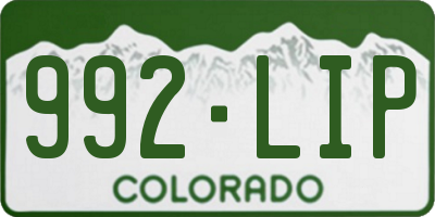 CO license plate 992LIP