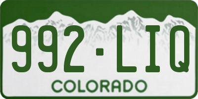 CO license plate 992LIQ
