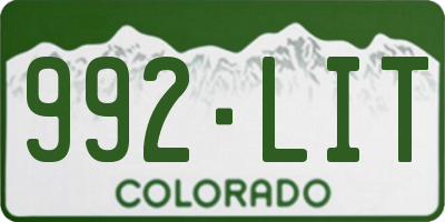 CO license plate 992LIT