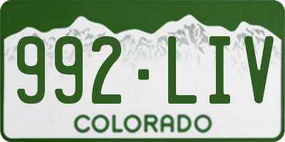 CO license plate 992LIV