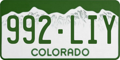 CO license plate 992LIY