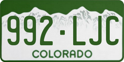 CO license plate 992LJC