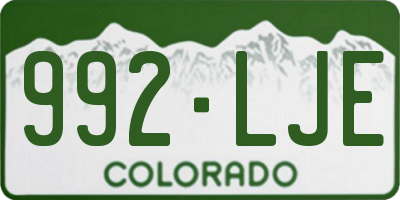 CO license plate 992LJE