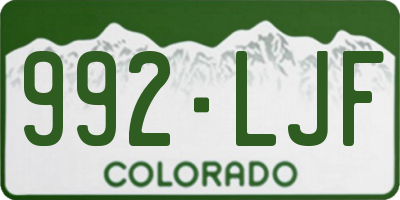 CO license plate 992LJF
