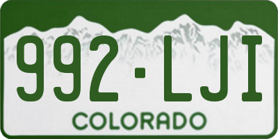 CO license plate 992LJI
