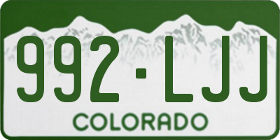 CO license plate 992LJJ