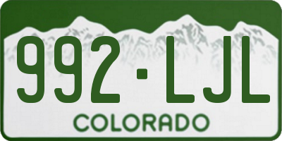 CO license plate 992LJL