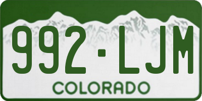 CO license plate 992LJM