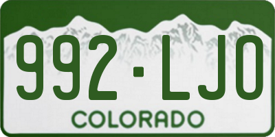 CO license plate 992LJO