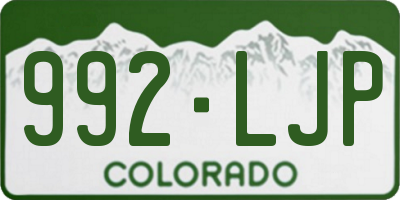CO license plate 992LJP