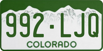 CO license plate 992LJQ