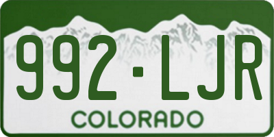 CO license plate 992LJR