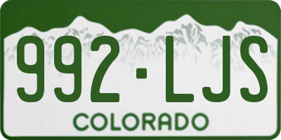 CO license plate 992LJS