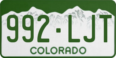 CO license plate 992LJT