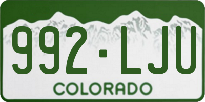 CO license plate 992LJU