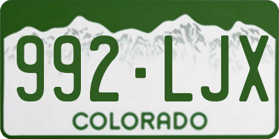 CO license plate 992LJX