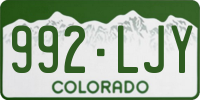 CO license plate 992LJY