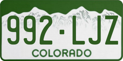 CO license plate 992LJZ