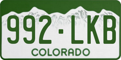 CO license plate 992LKB