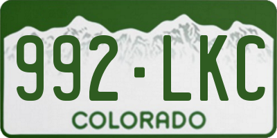 CO license plate 992LKC