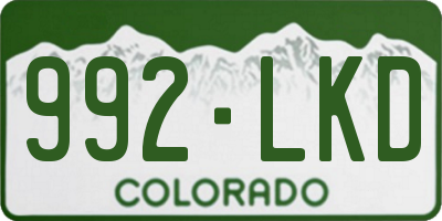 CO license plate 992LKD