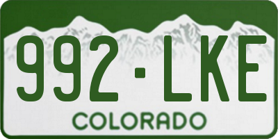 CO license plate 992LKE