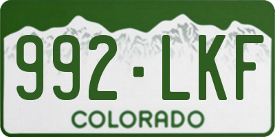 CO license plate 992LKF