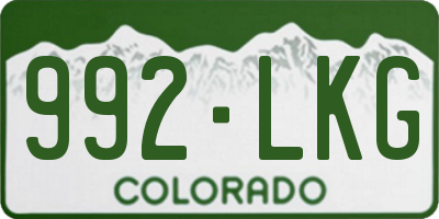 CO license plate 992LKG