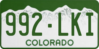 CO license plate 992LKI