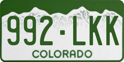 CO license plate 992LKK
