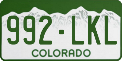 CO license plate 992LKL