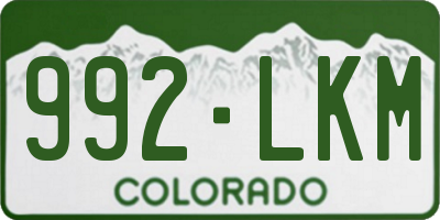 CO license plate 992LKM