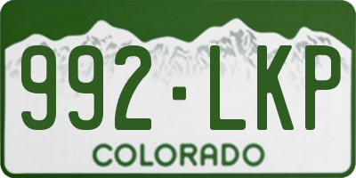 CO license plate 992LKP