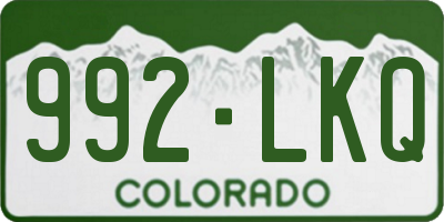 CO license plate 992LKQ