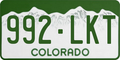 CO license plate 992LKT