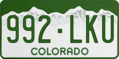CO license plate 992LKU
