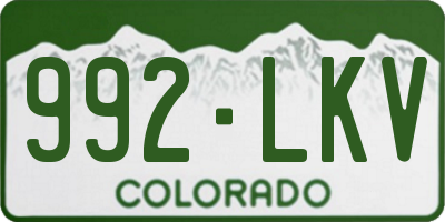 CO license plate 992LKV