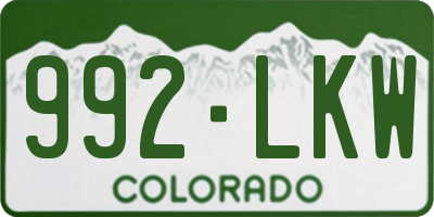 CO license plate 992LKW
