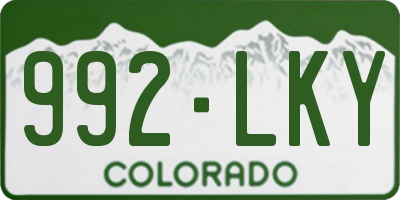 CO license plate 992LKY