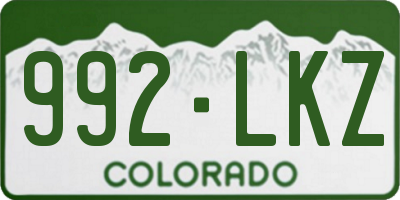 CO license plate 992LKZ