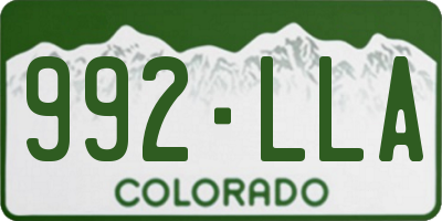 CO license plate 992LLA
