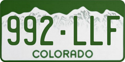 CO license plate 992LLF