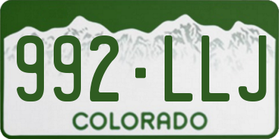 CO license plate 992LLJ