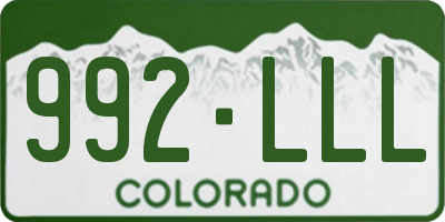CO license plate 992LLL