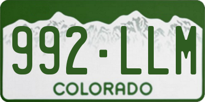 CO license plate 992LLM