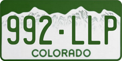 CO license plate 992LLP