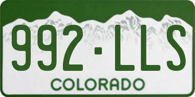 CO license plate 992LLS