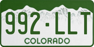 CO license plate 992LLT