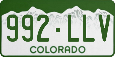 CO license plate 992LLV